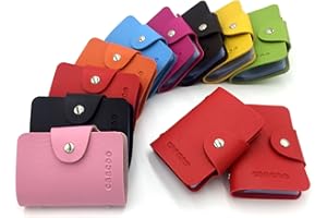 AirZyx Porte Carte Femme Homme Porte Carte de Credit Femme Homme 24 Fentes (Rouge)