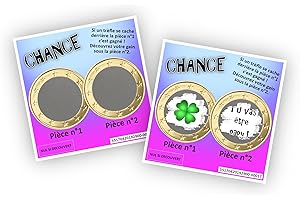 Carte à gratter personnalisable - Message au choix - Annonce originale grossesse ou événement - Modèle ticket de jeu Chance (Dégradé violet et bleu)