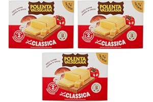 ITALIAN GOURMET E.R. Polenta Valsugana La Classica Lot de 3 plats préparés avec 100 % maïs italien 1200 g
