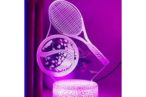 Jinson well Lampada da tennis 3D a LED a illusione ottica, 7 colori che cambiano il colore, lampada da tavolo con cavo USB in acrilico piatto ABS