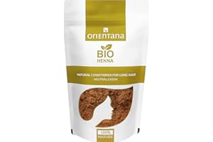Orientana Henné Neutre En Poudre | Végétal Bio | Après-Shampoing Pour Cheveux Longs Sans Colorant | Ravive La Couleur Naturelle Des Cheveux | Nourrit Renforce Et Augmente Son Volume 100g