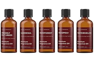 Mystic Moments Zestaw upominkowy olejków zapachowych Mother Nature 5 x 100 ml, malunek morski, gardenia, arbuz, świeżo skoszona trawa, las deszczowy, idealny na prezent