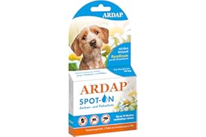 ARDAP Spot On - Zecken & Flohschutz für Hunde Unter 10kg - Natürlicher Wirkstoff - bis zu 12 Wochen nachhaltiger Langzeitschutz