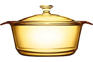 VISIONS Pyroceram Flair - Pentola con Coperchio in Vetro, 1,6 l, Colore: Marrone