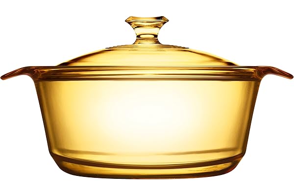 VISIONS Pyroceram Flair Faitout avec Couvercle en Verre Marron 1,6 l