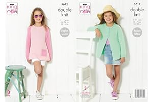 King Cole 5612 Knitting Pattern Girls Cardigan and Sweater in Paradise Beaches DK