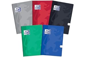 Oxford Zeszyt szkolny A4, 60 arkuszy, pusty, 5 sztuk w opakowaniu, mieszanka kolorów