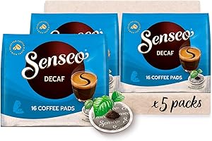 ‎SENSEO Senseo Pads Decaf Enkoffeiniert, 5 x 16 Getränke, 80 Kaffeepads