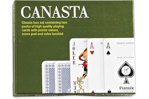 Gibsons Canasta Card Game Set – Double Deck Premium Playing Cards by Piatnik – Classic Family Card Game for Adults – Durable, Easy to Shuffle, Sustainable Gift Set Made in Europe