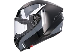 SHIRO HELMETS Casco Shiro SH-870 Archer, Talla M (57/58), Color Negro y Blanco, homologacion 22.06