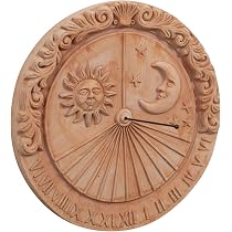 Cadran Solaire Mural Toocook En Terre Cuite - Style Vintage Italien Pour Jardin/Extérieur | 33x35 Cm