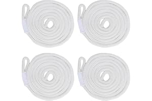 F Fityle 4 Pezzi di Linee parabordo per Barche, parabordi per Barche, Ganci per parabordi, per pontone, Accessori per Barche, Corda di ormeggio per pontone,