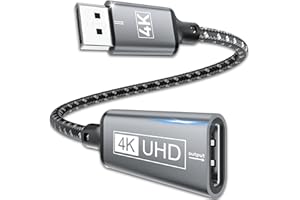 WOEDNX DisplayPort a HDMI,Adaptador displayport a HDMI 4K Adapter Trenzado DP a hdmi unidireccional Macho a Hembra Compatible con computadoras,Lenovo,DELL,HP,HDTV,Monitor,proyector