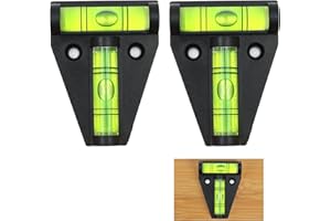 WISESURF 2 Pcs T Type Spirit Level, 2 Way Bubble Leveling Device Small Cross Check Spirit Bubble Level Mini Caravan Leveller Devices, Motorhome Gadgets Levellers (Black T Type Spirit Level, 2)