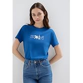 Mavi Kedi Logo Baskılı Mavi Tiş&ouml;rt Regular Fit/Normal Kesim 1611478-32213