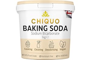 Chiquo Baking Soda 1kg Bucket - 100% Food Grade Sodium Bicarbonate | Eco-Friendly Fine Powder For Cleaning, Baking, Bath Bombs, Odours & More | Resealable Storage Bucket