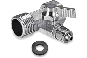 HESUSUSI A T Adattatore Per Valvola Di Intercettazione 3/8 X 3/8 X 1/4, Intercettazione Di Arresto Adattatore Deviatrice Attacco Dell'acqua Con Valvola Per Collegamento Di 2 Unità