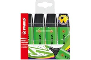 Evidenziatori - STABILO BOSS Original - Astuccio con 4 evidenziatori - Verde, 4 Pezzi