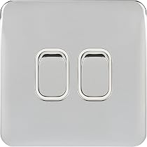 Schneider Electric Lisse Screwless Steckdose – Ungeschaltet, 5 A, Edelstahl Mit Weißem Einsatz, 10er Pack