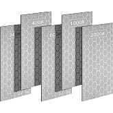 Aolso 5 Pieces Diamond Sharpening Stones, Grit 240/400/600/1000/2000 Grit, Honeycomb Surface, Sharpening Plate, Outdoor Kitch