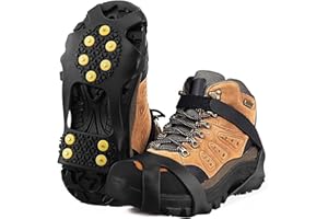 JOYART Ramponi per Scarponi, Ramponi da Arrampicata 10 Ice Grips Ramponi Antiscivolo, Ramponcini per Neve, Ice Tacchetti Trazione Ramponi da Ghiaccio Slip-on, Elasticizzati, per Sport Invernali
