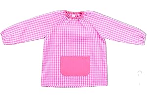 H HANSEL HOME Bata Escolar Baby Escolar Babi para Colegio Infantil Sin Botones Niño y Niña Elástica en Puño y Cuello