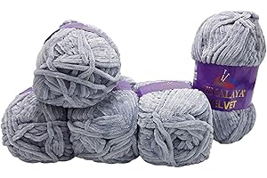 ILKADIM Himalaya Velvet 90051 - 5 ovillos de 100 gramos de lana de punto de microfibra de poliéster, lana de bebé, aterciopelada, 500 gramos, color gris