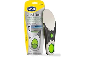 DR. SCHOLL'S Scholl Semelles LiquiFlex Soutien Quotidien pour Hommes - Confort Durable, Mémoire de Forme et Soutien de la Voûte Plantaire, Idéal pour Longues Journées - Taille 41-46,5-1 Paire