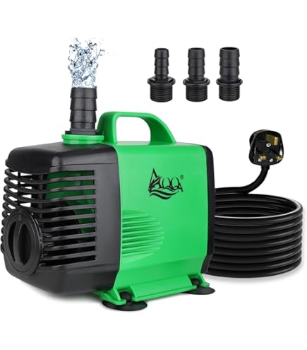 Fonteinpomp Vijver Vijverpomp 45W – Filterpomp 3500 L/u, Met 6 Sproeiers, Voor Vijver, Fontein Of Beekloop (blauw) Dompelpomp Met 6 Sproeiers Voor Fontein