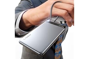 LISEN Mini Powerbank USB C, Powerbank Slim, Flugzeug Gadgets, 22,5W, 10000mAh, USB-C Akku Hülle für iPhone 17 16 Serie, Xiaomi 17 Pro Max, Samsung S25, Externe Akkupack mit Reise Gadgets