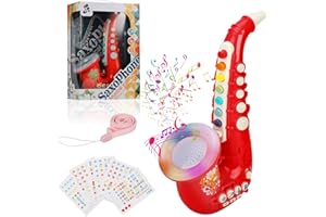 Yideng Saxophone Jouet pour Enfants, Saxophone 8 Notes en Plastique avec Instruments de Musique de Musique Jouet éducatif précoce pour bébé Enfants Garçons Filles (Rouge)