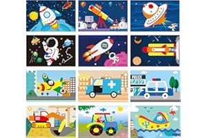 Barlone 12 Stück Mosaik Bastelset, 3D EVA Schaum Aufkleber für Kinder, Mosaik Klebebilder für Mädchen Junge Selbstklebendes Kreativset für Kindergeburtstag Geschenk Party Beschäftigung