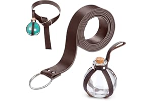 RoserRose Halloween Nekromanten Anzug, Mittelalter Kleidung, mit 250ml Zaubertrank FläSchchen, Mittelalter GüRtel, GüRtelschlaufe, für Cosplay, Zauberer, Hexe KostüM ZubehöR