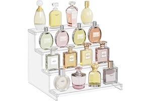 Lifewit Soporte elevador de exhibición transparente de 4 niveles, elevadores de plástico para exhibición, organizador de perfume de plástico, exhibición para figuras, 1 paquete, 30,5cm