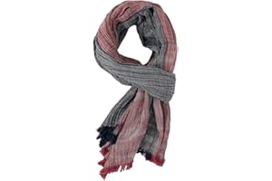 REHJJDFD Men Striped Cotton Linen Scarf Male Warm Tassel Scarves Shawl