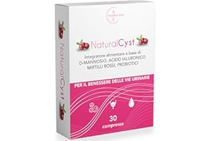 NATURAL NOVI NaturalCyst® | D-mannosio puro con fermenti lattici probiotici | Acido Ialuronico | Mirtillo rosso | per Candida Vaginosi e infezioni delle vie urinarie | Vegan, senza Glutine, Senza lattosio