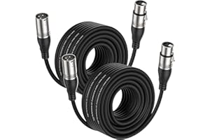 EBXYA Cable XLR de Micrófono 15M - 2 Paquetes, 3 Pines Balanceado Macho a Hembra, Cable de Conexión de Escenario DMX
