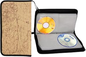 Biluer 1PCS CD Tasche für 80 Discs CD Hüllen CD Aufbewahrung DVD Tasche Mappe zur Aufbewahrung Platzsparend für Büro Wohnzimmer und Zuhause