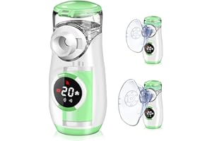 NEEMOSI Nebulisateur Bébé, Inhalateur pour Adultes et Enfants, Nebulisateur Portable Rechargeable USB-C, Inhalateur Silencieux avec 2 Masques et Embout Buccal