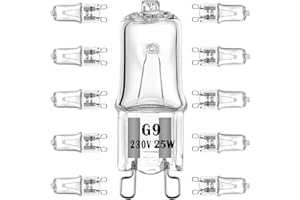 EKSAVE G9 Halogen Bulb 25W 230V 2 Pin Base Replacement Light Bulbs Dimmable Warm White (10 Pack)