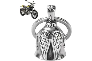GWAWG Guardian Angel Motorcycle Bell - Stainless Steel Biker Luck Bell for Motorbikes