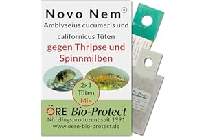 Novo Nem® Raubmilben Kombipack – 2 x 3 Tüten für 3-6 Pflanzen gegen Thripse und Spinnmilben an Zierpflanzen oder Gemüse, biologisch und umweltfreundlich