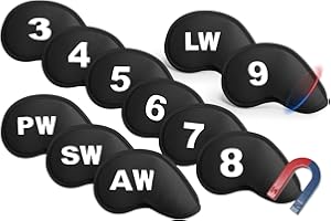 AXKAL Golf Iron Headcovers Magnetic Neoprene Printed Embroidered Numbers 11 Pack,Golf Iron Head Covers Club Protector Lightweight