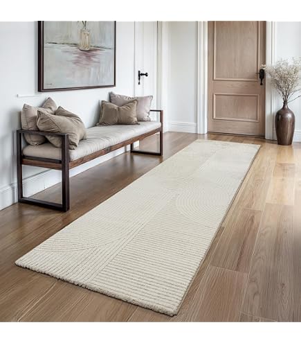 Mia's Teppiche Theo – Moderner Kurzflor Mit 3D-Effekt In Creme, Weich & Pflegeleicht
