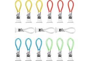DONQL 15 Stück Handtuchklammer Haken Bunte Ersatz-Ösen für Küche und Geschirrtücher Set Handtuchclip Bad und Küche 5 Farben