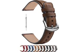 Fullmosa 22mm Uhrenarmband Kompatibel mit Samsung Gear S3 Classic/Frontier/Galaxy 46mm, Garmin Venu 3/2, Dunkelbraun + Silber Hardware