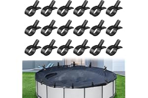 FONDUO 18 Stück Pool Klammern Für Abdeckplane, Rutschfester Poolklammern, Klemmzwingen Poolabdeckung Befestigungsklammern Für Pool Zubehör Für Pool Abdeckungs Siloplane Winter Federklemme (Schwarz, Groß)