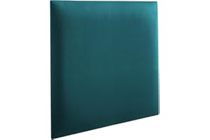 ‎RAVIO RAVIO Wandpaneele gepolstert | 3D Wandverkleidung mit Schaumstoff | Wandkissen als Kopfteil für Bett | Wanddekoration für Schlafzimmer, Kinderzimmer, Büro, Diele | (Dunkles Türkis, 50x50 cm)