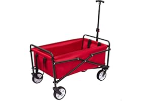Aktive 62651 - Carro transporte plegable playa, 76 x 45 x 63-93 cm, mango regulable, color rojo, peso máx 68 kg, carrito playa para sombrillas y sillas
