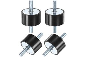M METERXITY 4-Pack Rubber Mounts D40mmxH25mm Male Vibration Isolators Cylindrical Shock Absorber W M8 x 23mm Double Studs for Air Compressor/Car/Pump/Boat/Garage Motor/Bobbins Rubber Isolators